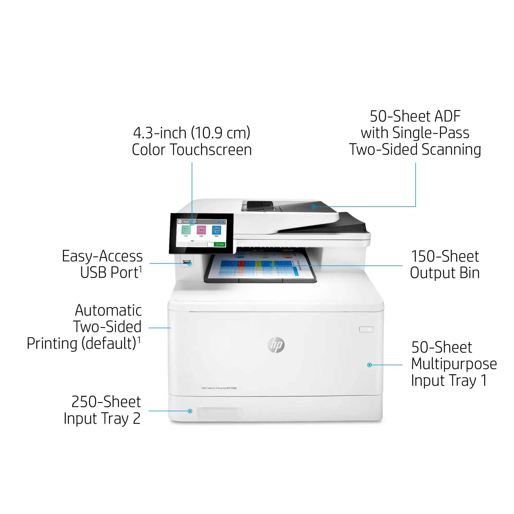 HP Color LaserJet Ent MFP M480f Printer