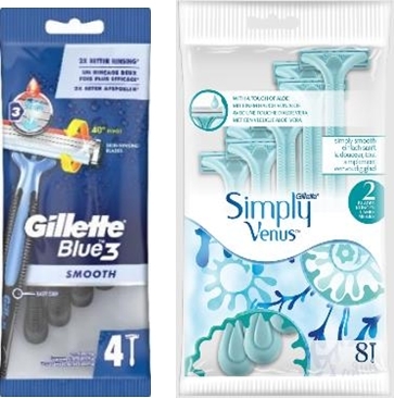 Varsiter&auml;t Mix -Display. Yhteens&auml; 68 pakettia Venus ja Gillette myydyimm&auml;t varsiteri&auml;.