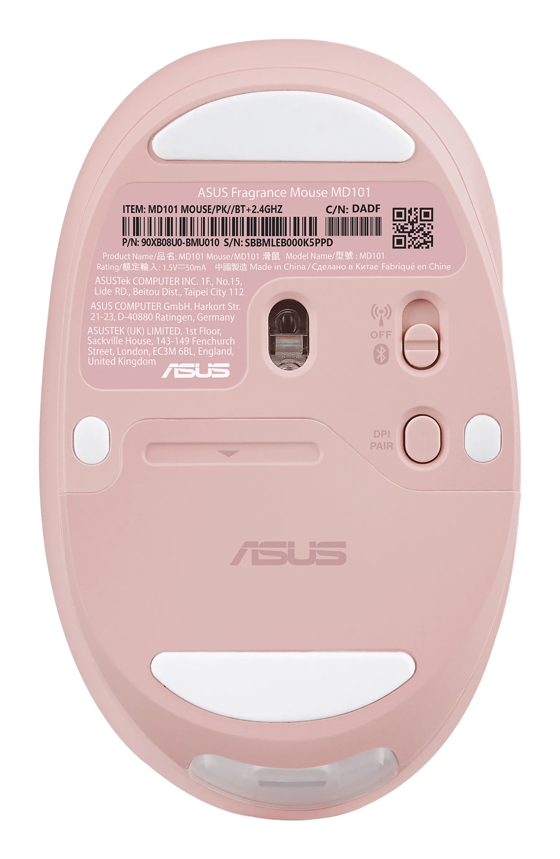 ASUS Fragrance Mouse MD101 tr&aring;dl&ouml;s mus, rosa