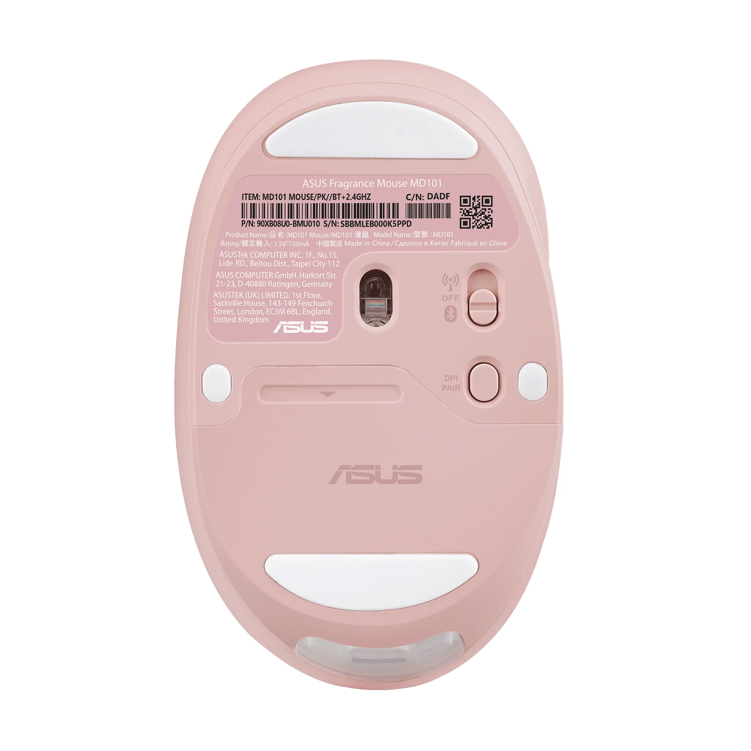 ASUS Fragrance Mouse MD101 Wireless Mouse, Pink