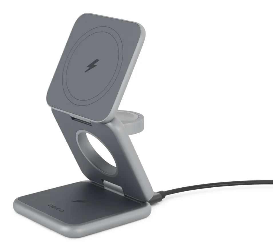 Epico Mag+ Foldable Wireless Charger  MagSafe compatible - space grey