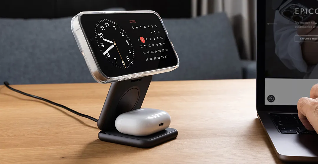 Epico Mag+ Foldable Wireless Charger  MagSafe compatible - space grey