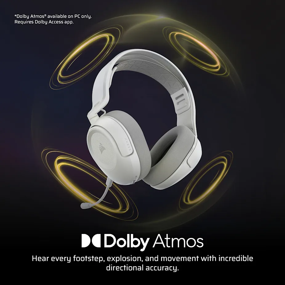 Corsair HS35 v3 Wireless Gaming Headset, White