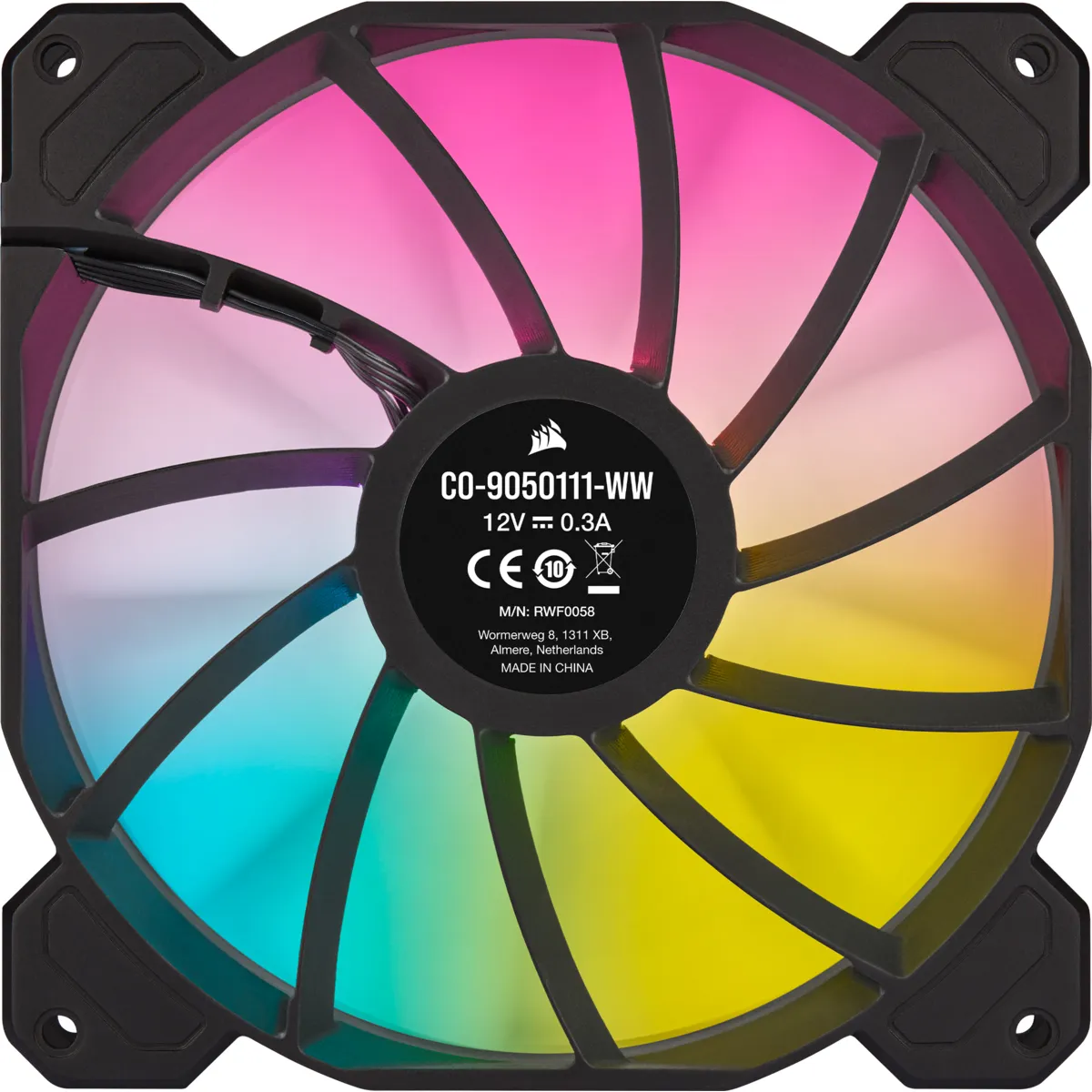 Corsair iCUE SP140 RGB ELITE PWM RGB Fan, Hydraulic Bearing, 140mm, Black