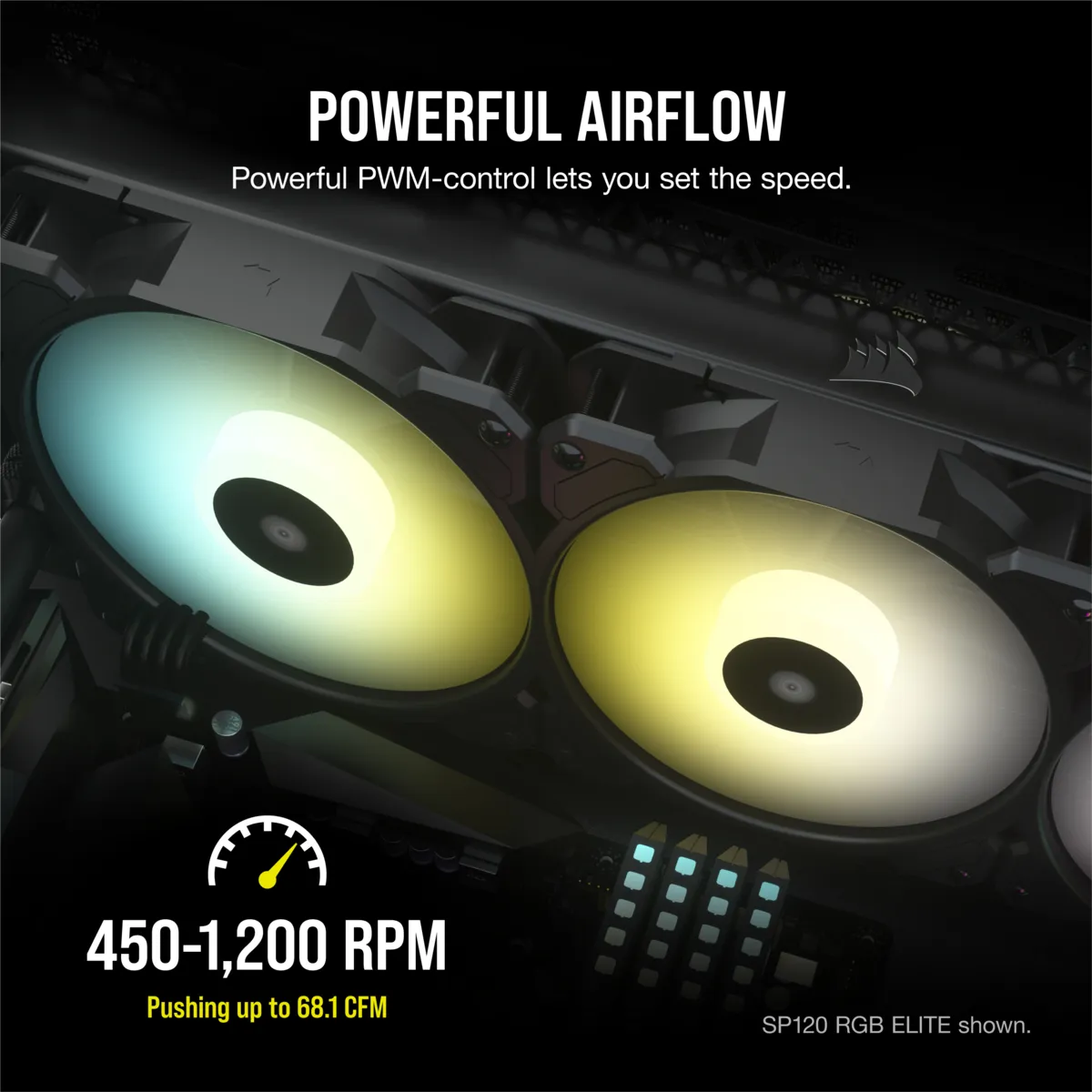 Corsair iCUE SP140 RGB ELITE PWM RGB Fan, Hydraulic Bearing, 140mm, Black