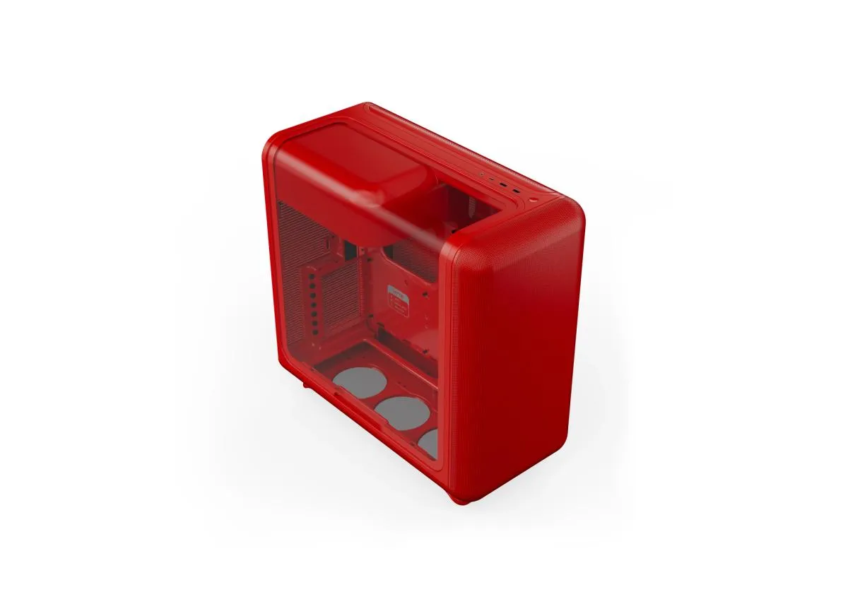HYTE X50 midi-tower chassi med f&ouml;nster, Wild Cherry