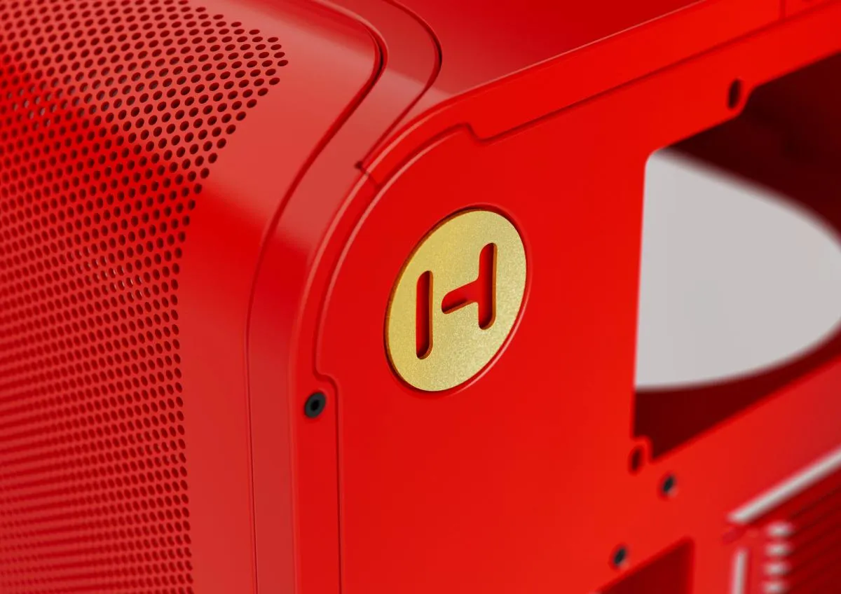 HYTE X50 midi-tower chassi med f&ouml;nster, Wild Cherry