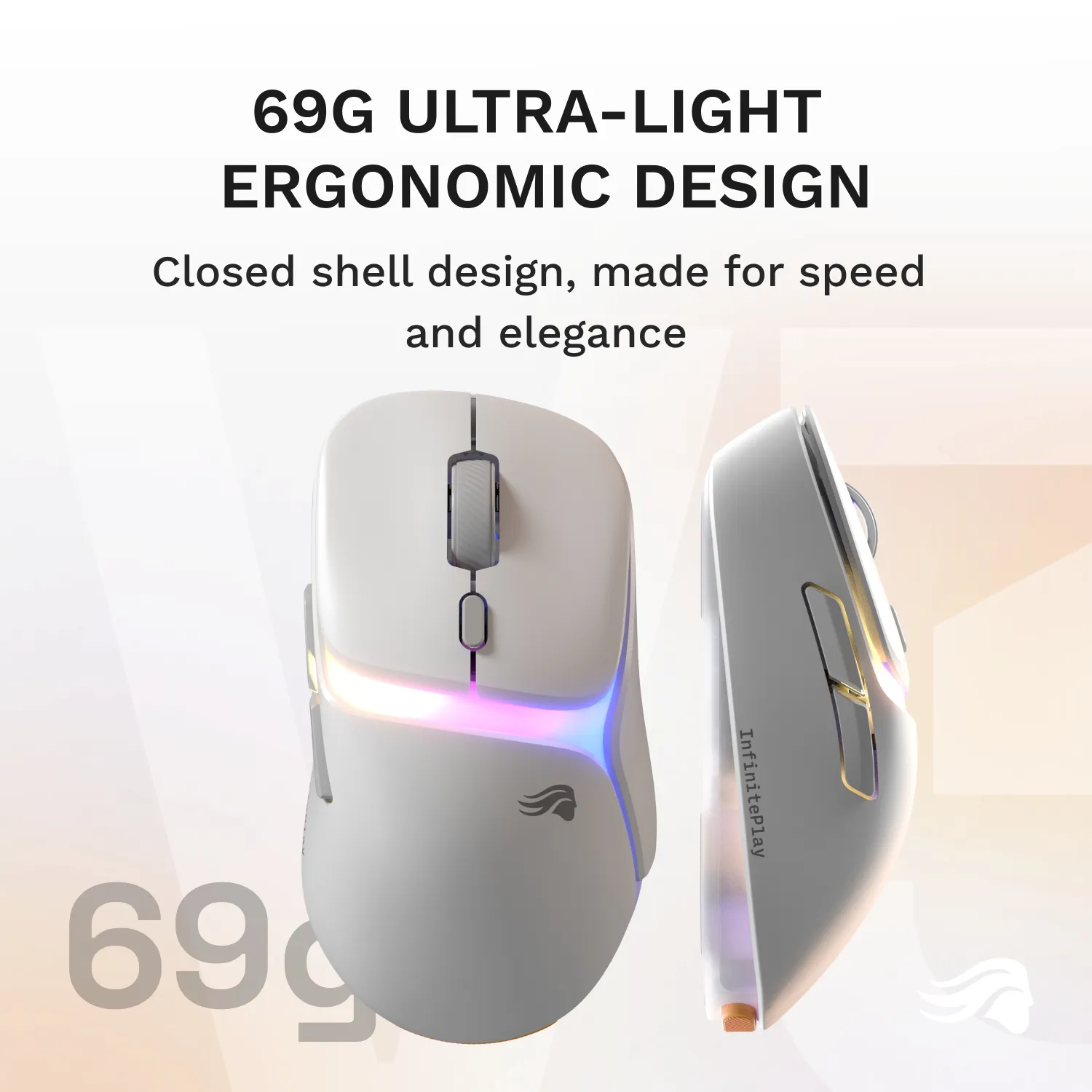 Glorious Model D3 Wireless Gaming Mouse, White Glorious Model D3 Wireless Gaming Mouse, White