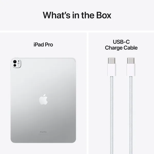 Apple iPad Pro 13&quot; M4, 2 Tt Wi-Fi -tabletti, Hopea, nanopinnoitettu lasi