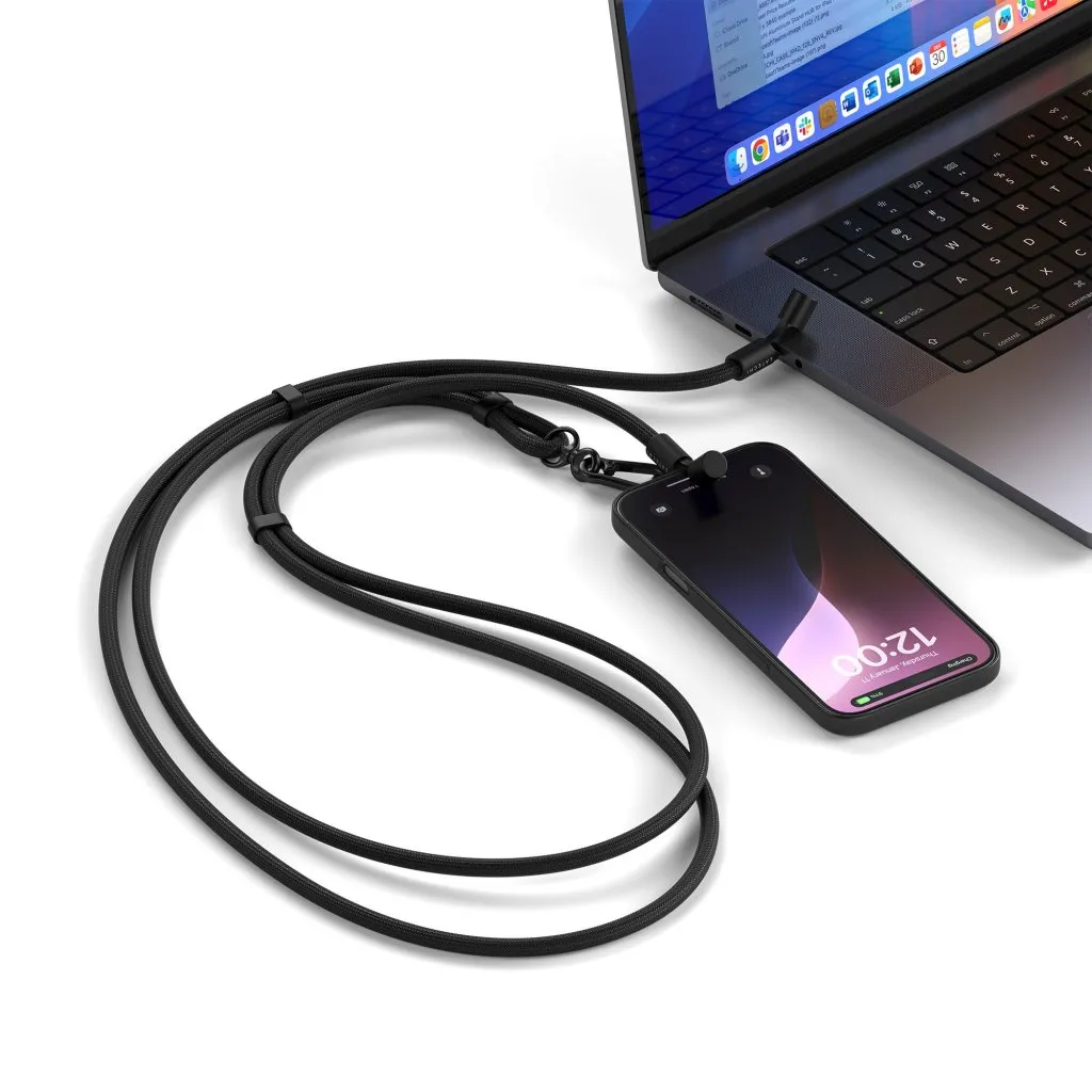 Satechi OntheGo Crossbody - lanyard cable, Black