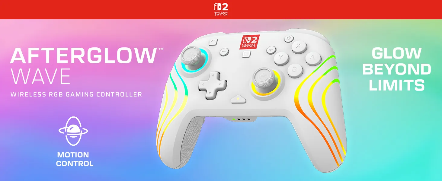Turtle Beach Afterglow Wave tr&aring;dl&ouml;s handkontroll f&ouml;r Nintendo Switch - vit