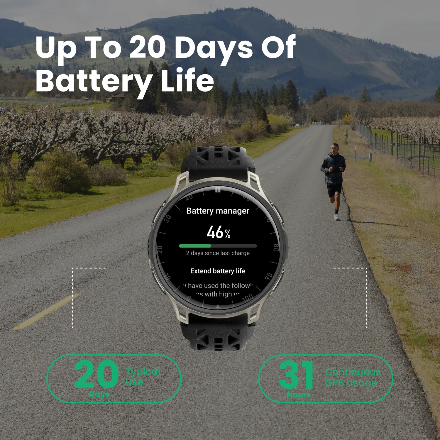 Amazfit Cheetah 2 Pro 48mm Sports Watch, Black