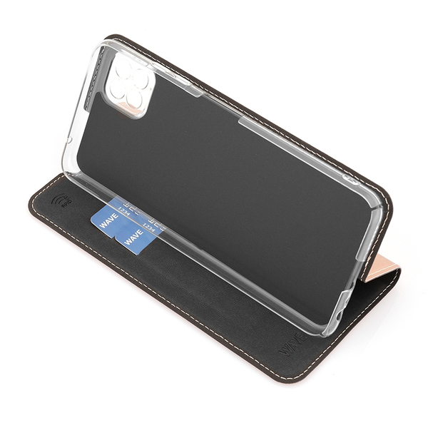 Wave Book Case, Galaxy A22 5G - flipfodral, Rose Gold