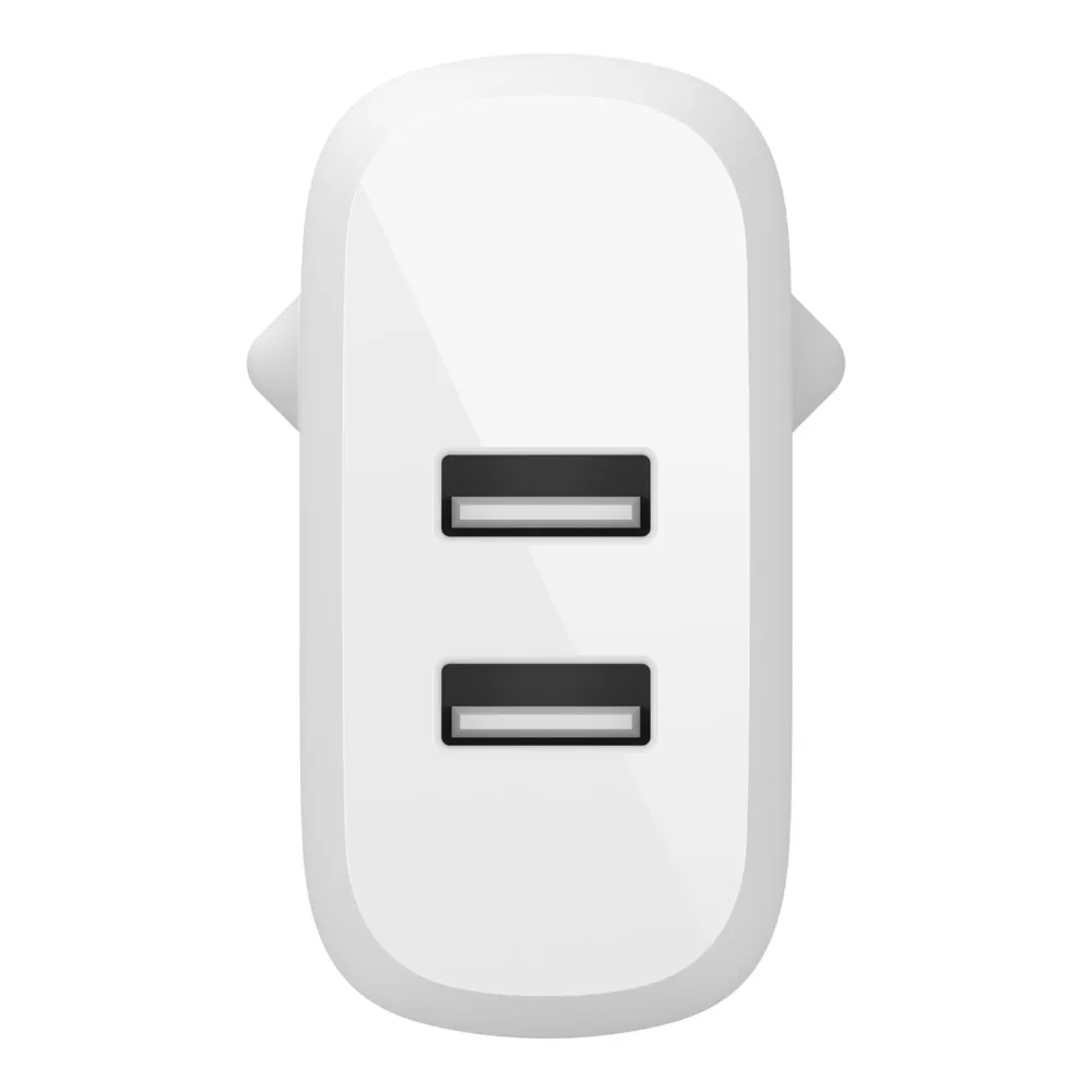 Dual USB-A Wall Charg w/1M PVC A-LTG 24W