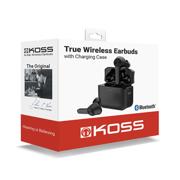 Koss TWS150i True Wireless - tr&aring;dl&ouml;s in-ear h&ouml;rlurar, svart