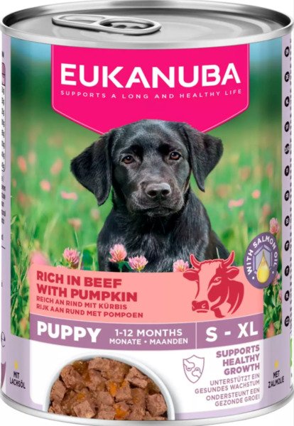 EUKANUBA Life Care Puppy Rich in Beef and Pumpkin, Wet food for dogs, Grain Free, 400g