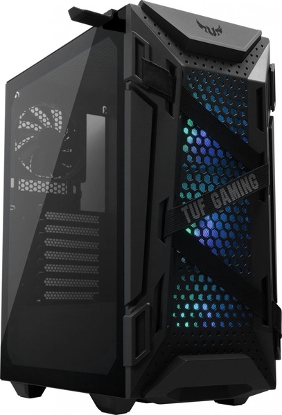 ASUS TUF Gaming GT301 Midi-Tower Case with window, with RGB lighting, Black