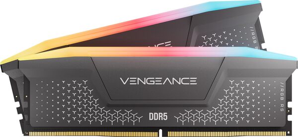 Corsair VENGEANCE RGB RS 32GB (2 x 16GB) DDR5 6000 MHz, CL36 Memory, Grey (XMP &amp; EXPO)