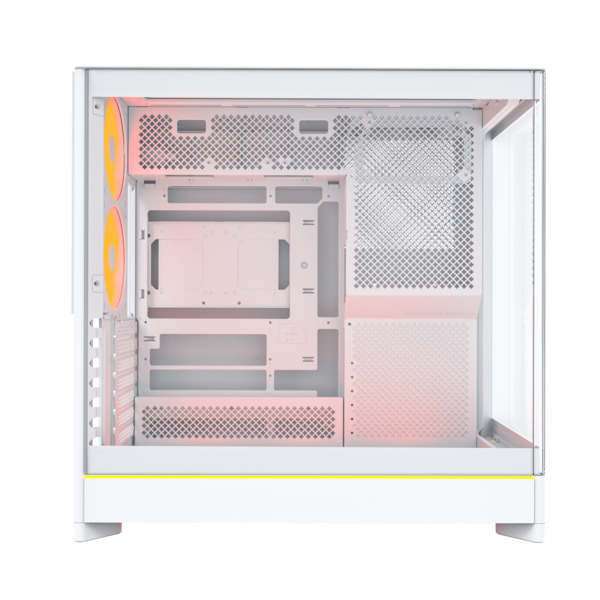 Montech HS02 Pro, 5 Pre-installed fans - midi case with window, White