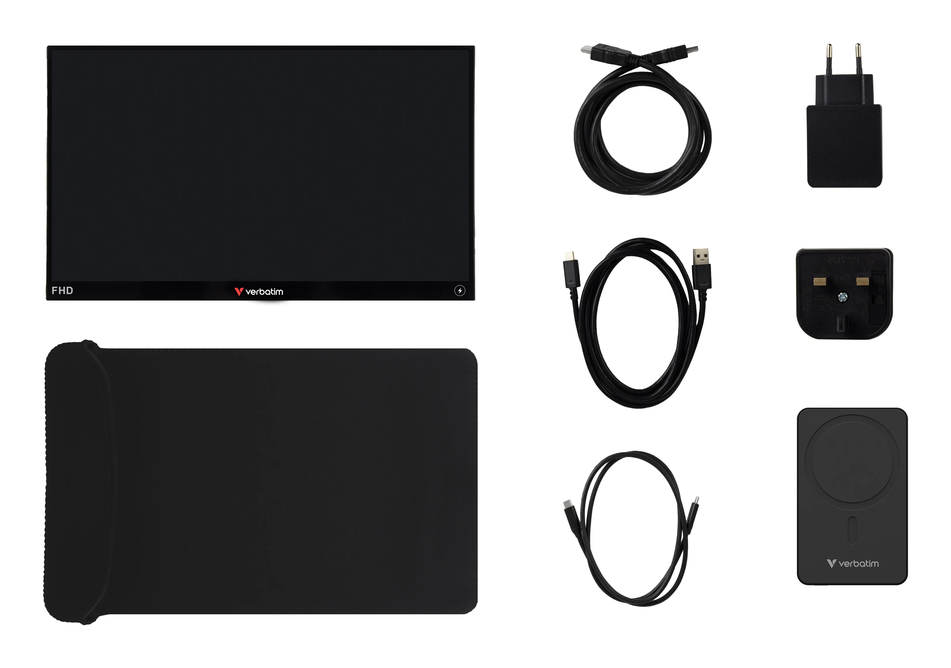 Verbatim 32088 14" Full HD, IPS Touchscreen Portable Monitor with USB-C hub