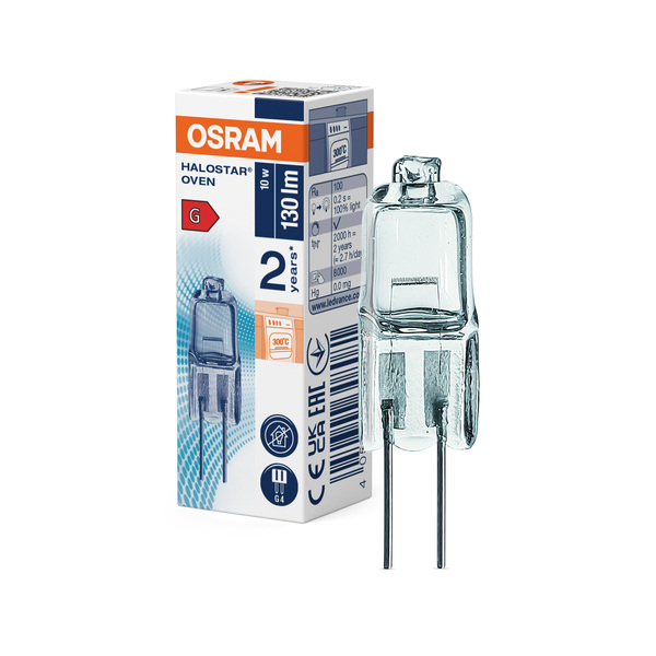 OSRAM HALOSTAR OVEN 10 watt 12 volt G4 Halogen Ugnslampa 2-Pack