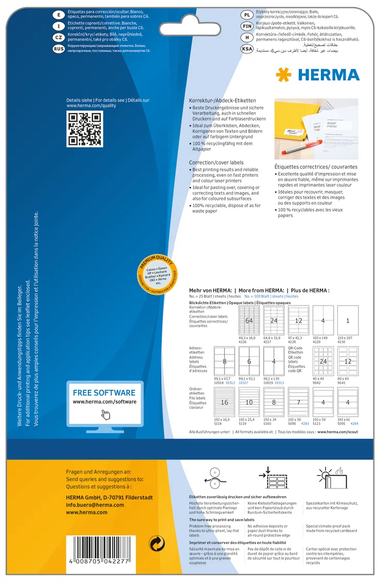 Herma label covering 64,6x33,8 (600)