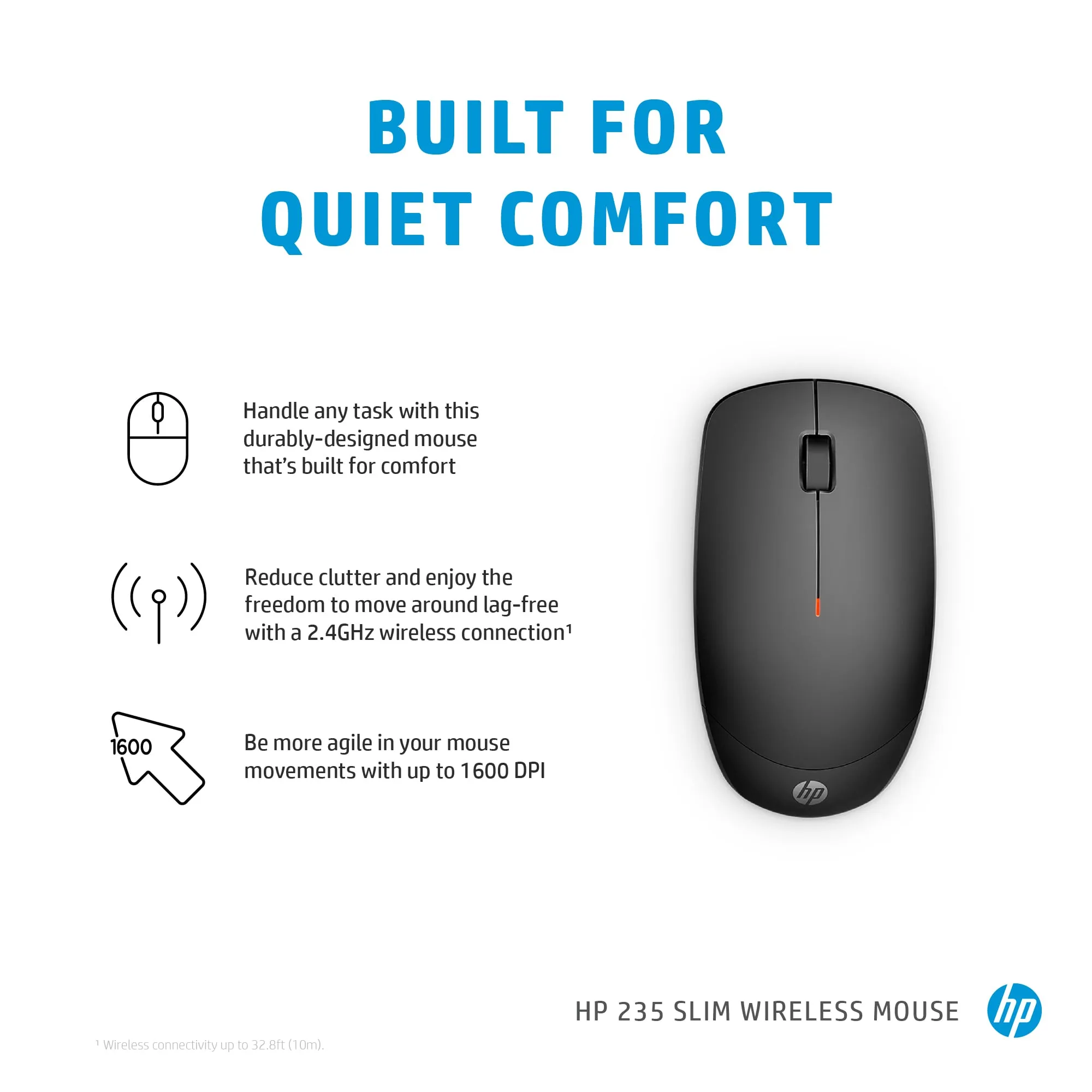 HP 235 Slim Wireless Mouse - wireless mouse, Black