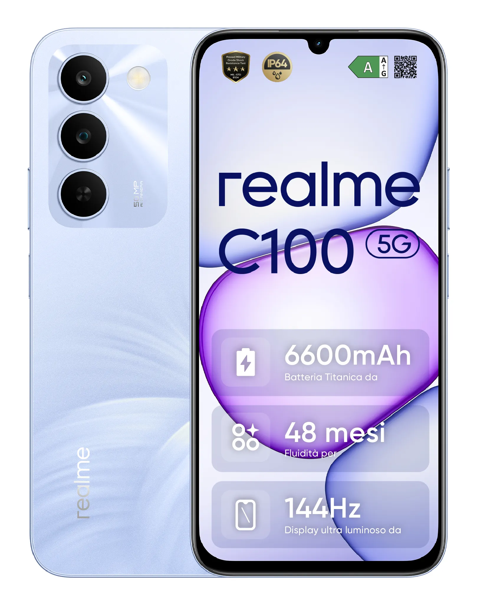 realme C100 5G 4/128 Gt -puhelin, Blooming Purple