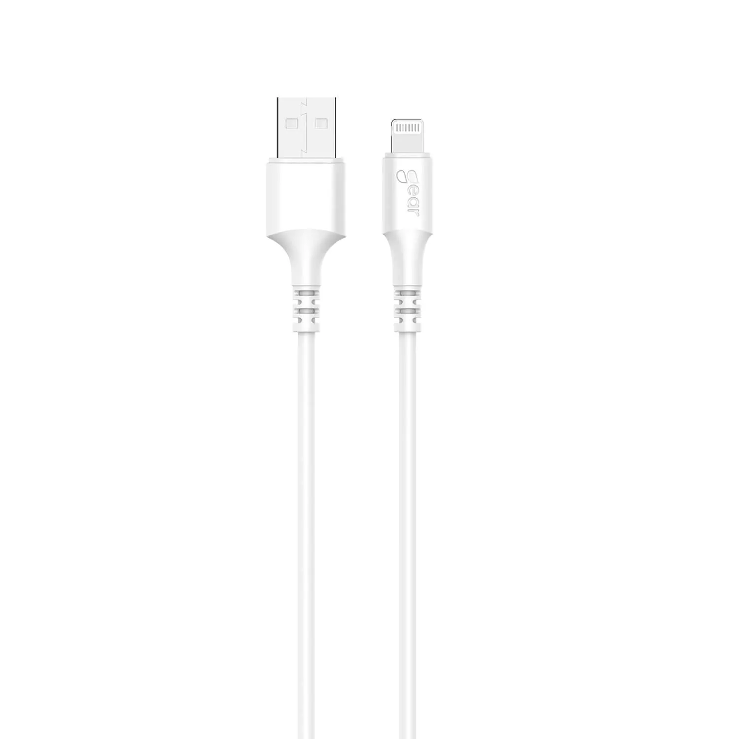 GEAR USB-A – Lightning -kaapeli, 3 m, valkoinen