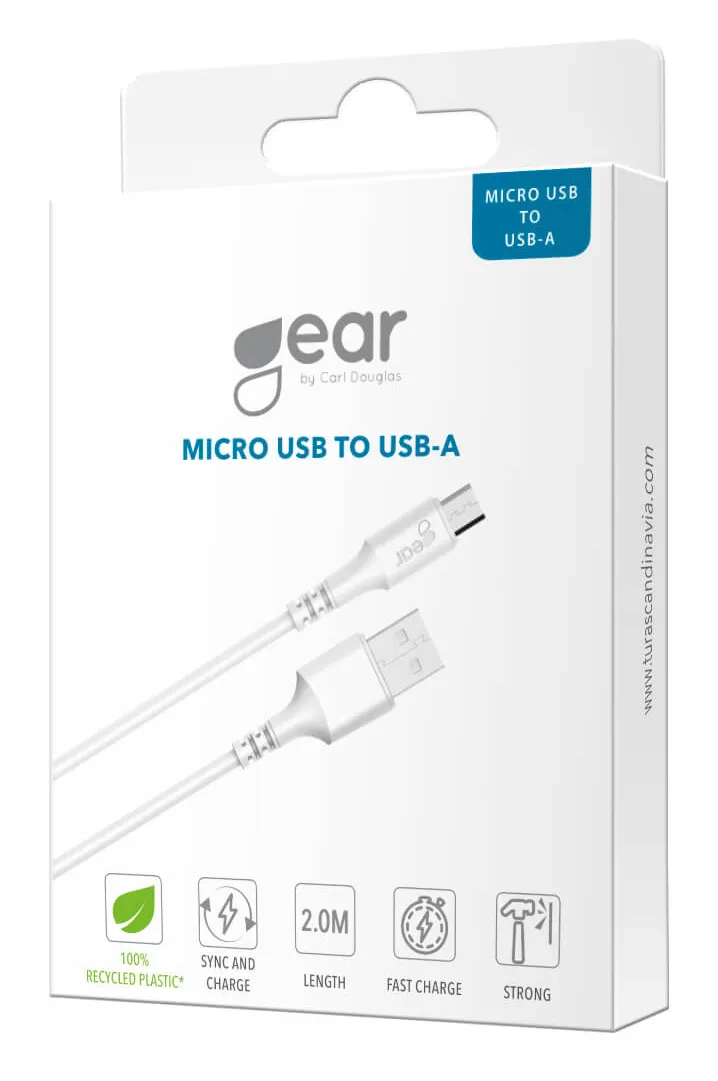 GEAR USB-A to Lightning cable, 3 m, White
