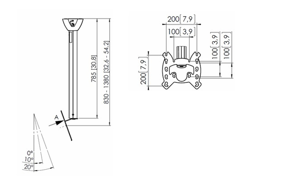 Vogel's Pro PFC 585 Display Ceiling Kit , Length 850-1350mm