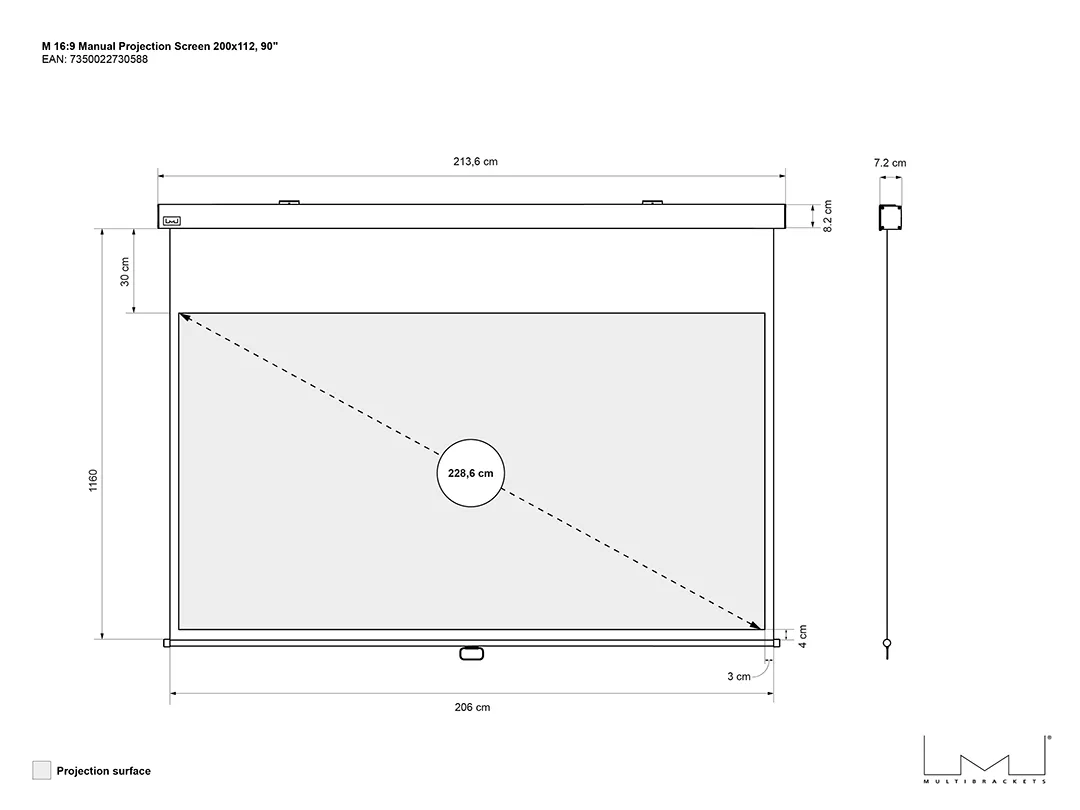 M 16:9 Manual Selflock Screen Deluxe 90&quot;