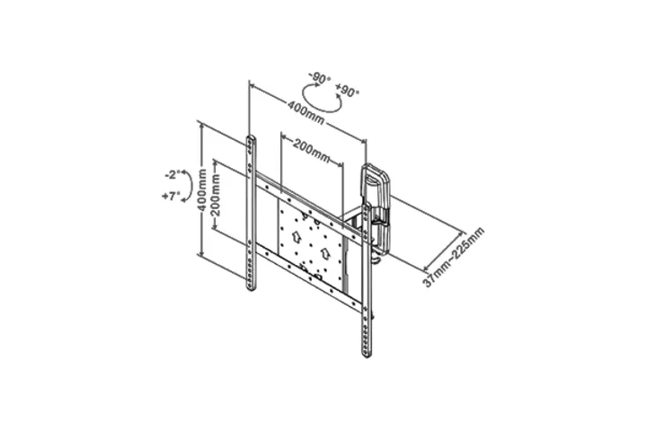 MB TILT&amp;TURN II 25KG VESA 100-400 BL