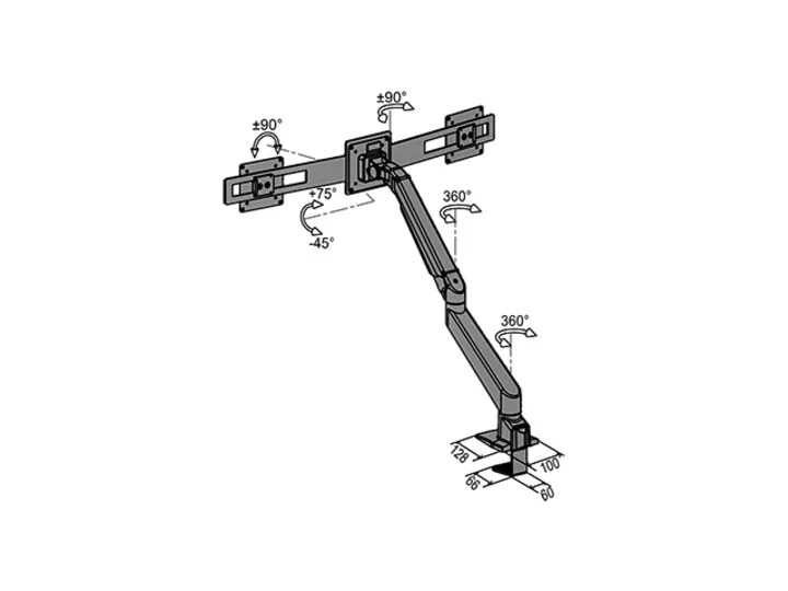 Multibrackets Duo Quick Release Plate - Asennuskomponentti ( pikavapautuskiinnike ) tuotteelle 2 LCD-n&auml;ytt&ouml;&auml; - musta