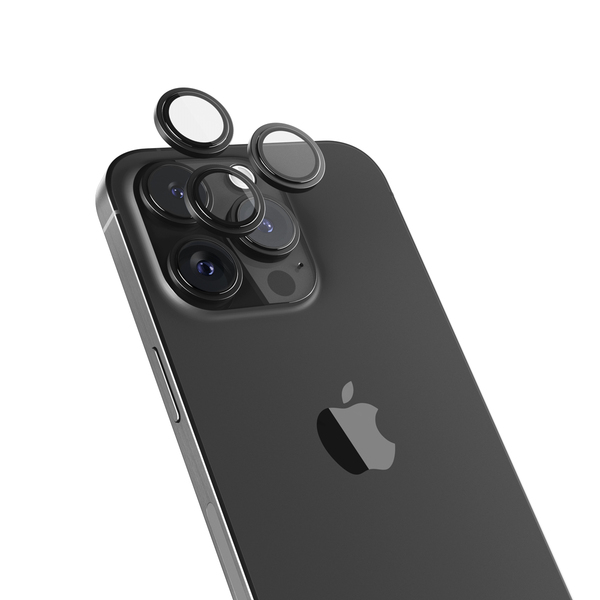 Epico Aluminium Lens, iPhone 15 Pro / 15 Pro Max -kameran linssinsuoja, Black Titanium