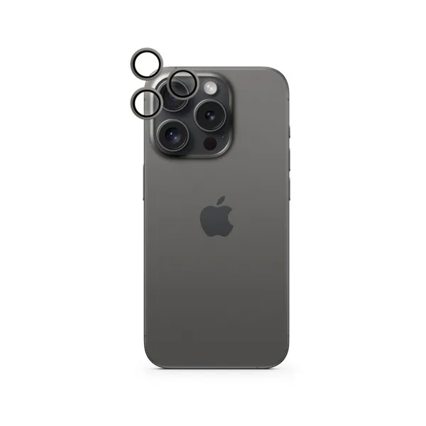 Epico Aluminium Lens, iPhone 15 Pro / 15 Pro Max - kameralinsskydd, Black Titanium
