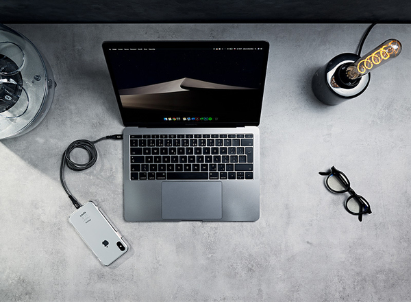 (Fyndhörnan) Epico Fabric Braided USB-C - Lightning - kabel, 1.2 m, Rymdgrå