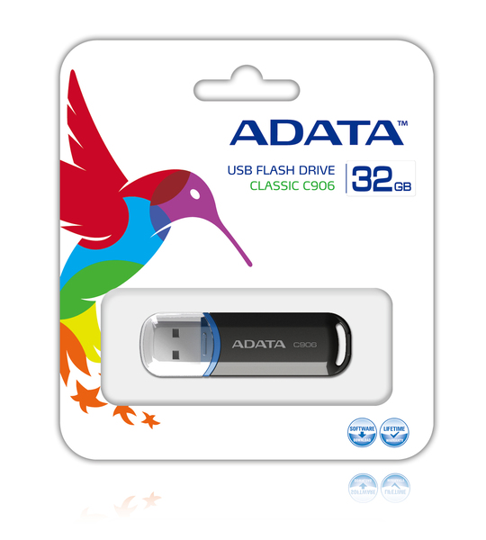 A-Data 32GB C906 USB 2.0 - memory stick, Black