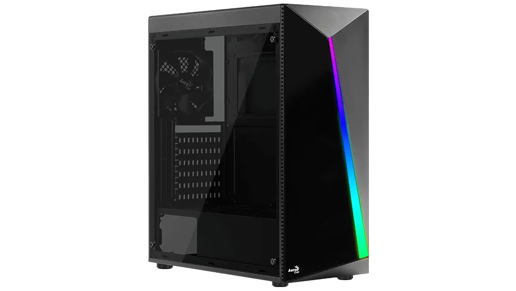 AeroCool Shard RGB Midi-Tower Case with window and RGB lighting, Black
