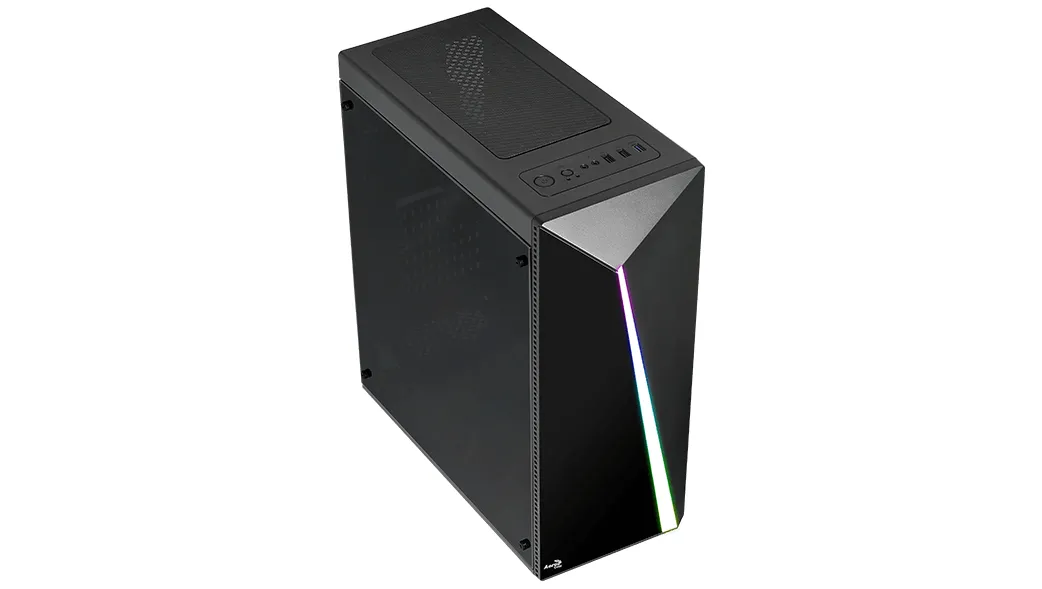 AeroCool Shard RGB Midi-Tower Case with window and RGB lighting, Black