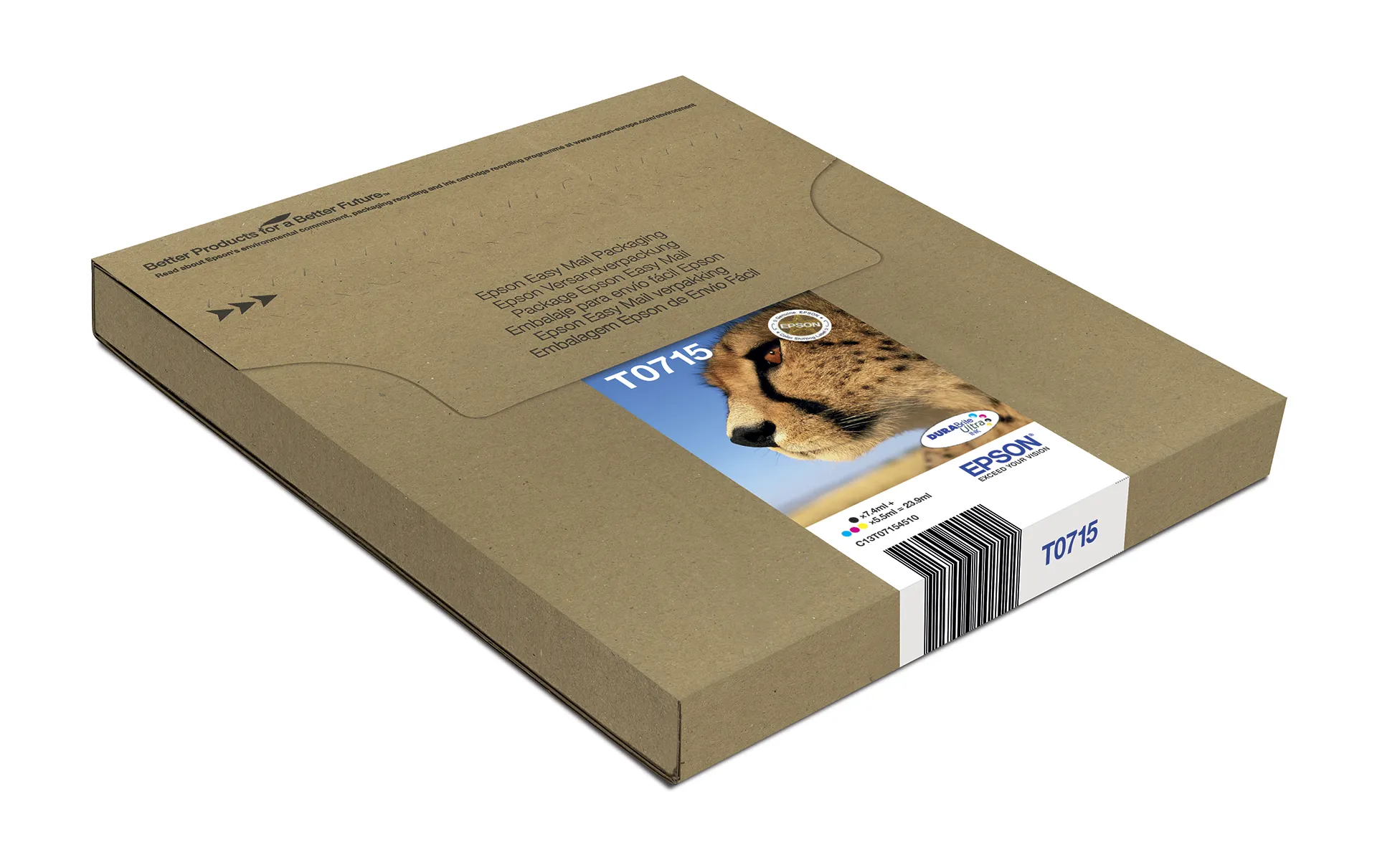 Epson T071 Easy Mail Packaging - 4 pakettia - 23.9 ml - musta, keltainen, sinivihre&auml;, magenta - alkuper&auml;inen - laatikko - mustepatruuna malleihin Stylus DX9400,