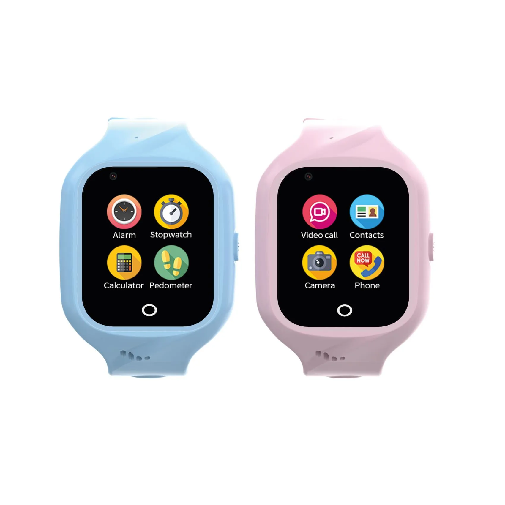Celly Kidswatch 4G -&auml;lykello, Sininen + Valeanpunainen ranneke