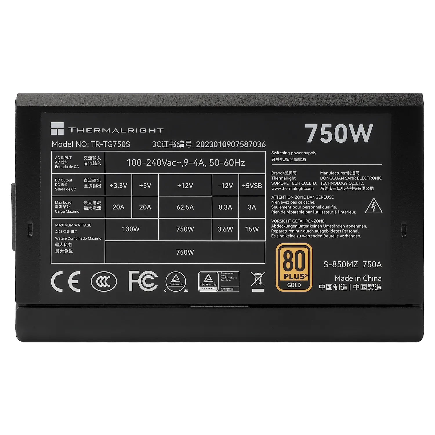 Thermalright TG-750S 750W - PSU, 80 Plus Gold