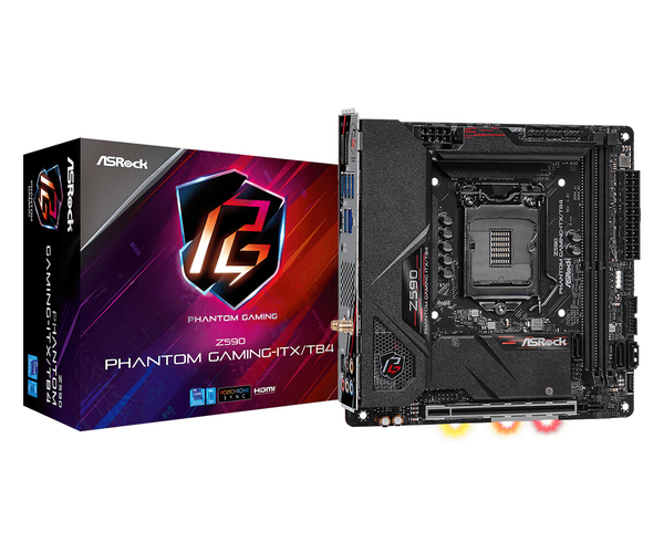 ASROCK Z590 Phantom Gaming-ITX/TB4 LGA1200 1xPCIe 4.0 x16 3xSATA3 7.1 CH HD Audio mini ITX MB