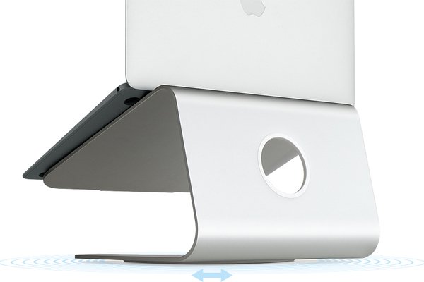 Rain Design - mStand360 Laptop Stand w/ Swivel Base - Silver