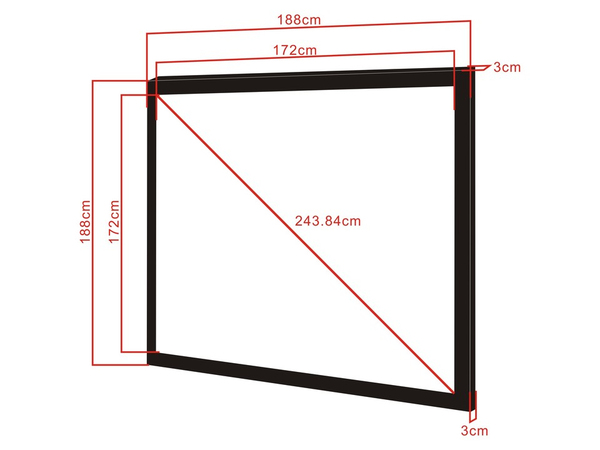 Multibrackets M Framed Projection Screen Deluxe - Heijastusn&auml;ytt&ouml; - 96 tuuma (244 cm) - 1:1 - Matte White