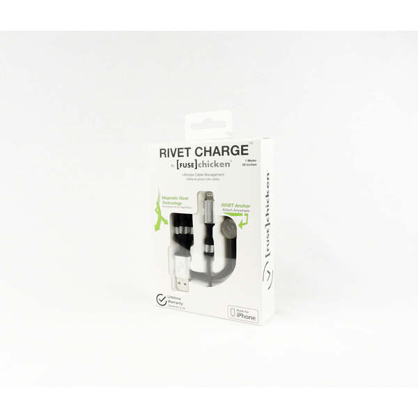 Fuse Chicken MLC Rivet USB-A - Lighting -kaapeli, 1m, Musta