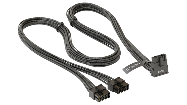 Seasonic RTL 12VHPWR GPU cable with the 90&deg; connector Black
