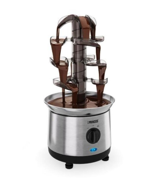 Princess 293000 Chocolate Fountain, 0.7 Litres, 4 Tiers, 46 Watts, Stainless Steel