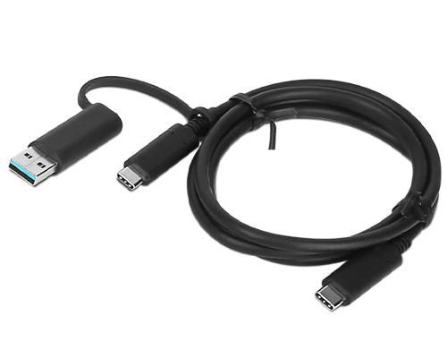 Lenovo Hybrid USB-C &ndash; USB-A -kaapeli, 1 m, musta